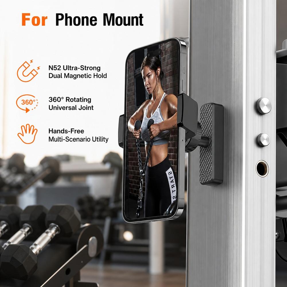 Phone Accessories Magnetic - ที่วางโทรศัพท์แบบแม่เหล็กสำหรับยิม หมุนได้ 360 องศา ° ที่ยึดโทรศัพท์แบบแม่เหล็ก