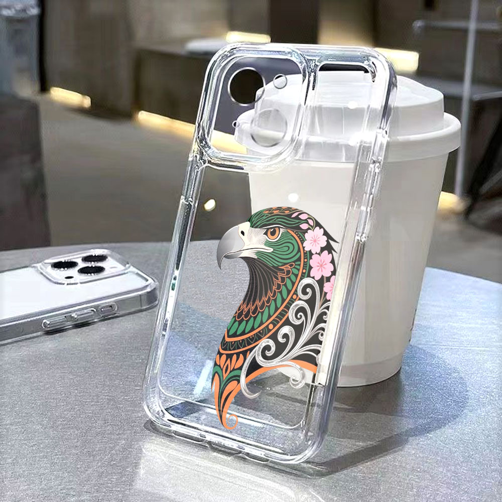Xiaomi Redmi Note 14 - เคสโทรศัพท์ TPU ลายตกแต่งนกอินทรีพร้อมดอกซากุระ สำหรับ Xiaomi Redmi