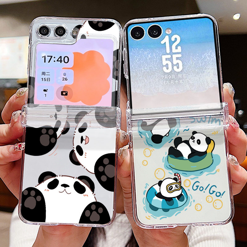 Samsung Accessories Phone - เคสโทรศัพท์ลายแพนด้าน่ารักสำหรับ Samsung Galaxy Z Flip 8