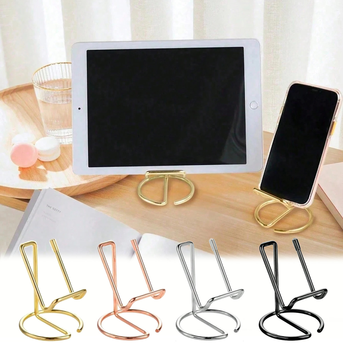 Phone Accessories Rack - ขาตั้งโทรศัพท์มือถือแบบพกพาสำหรับวางบนโต๊ะ ที่วางนามบัตรโลหะแบบเรียบง่าย ชั้นวางอุปกรณ์อเนกประสงค์ เหมาะสำหรับโทรศัพท์และแท็บเล็ต
