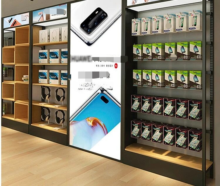 Phone Accessories Rack - ตู้โชว์โทรศัพท์มือถือ 2 ตู้ ร้านรีไซเคิลโทรศัพท์มือถือ อุปกรณ์เสริม เคาน์เตอร์