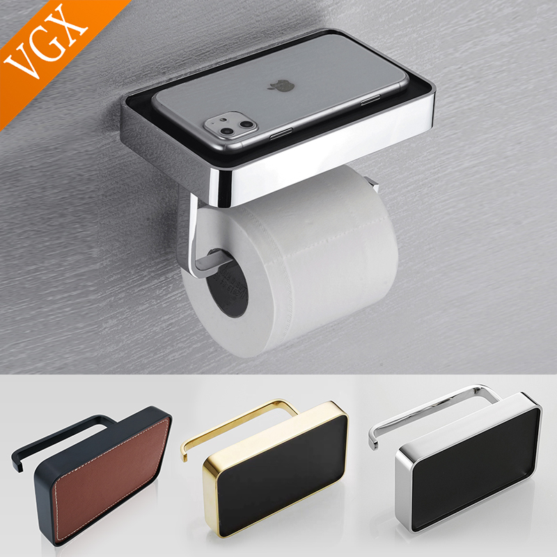 Phone Accessories Rack - VGX Luxury ห้องน้ำที่ยึดกระดาษโทรศัพท์ชั้นวางห้องน้ำม้วนที่วางทิชชู่ Wall Mount อุปกรณ์เสริม