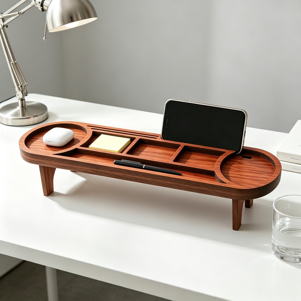 ที่จัดระเบียบโต๊ะทำงานไม้พร้อม - Phone Accessories Rack บทวิจารณ์และราคา