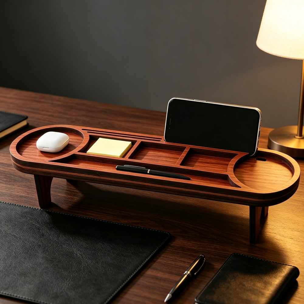 ที่จัดระเบียบโต๊ะทำงานไม้พร้อม - Phone Accessories Rack บทวิจารณ์และราคา