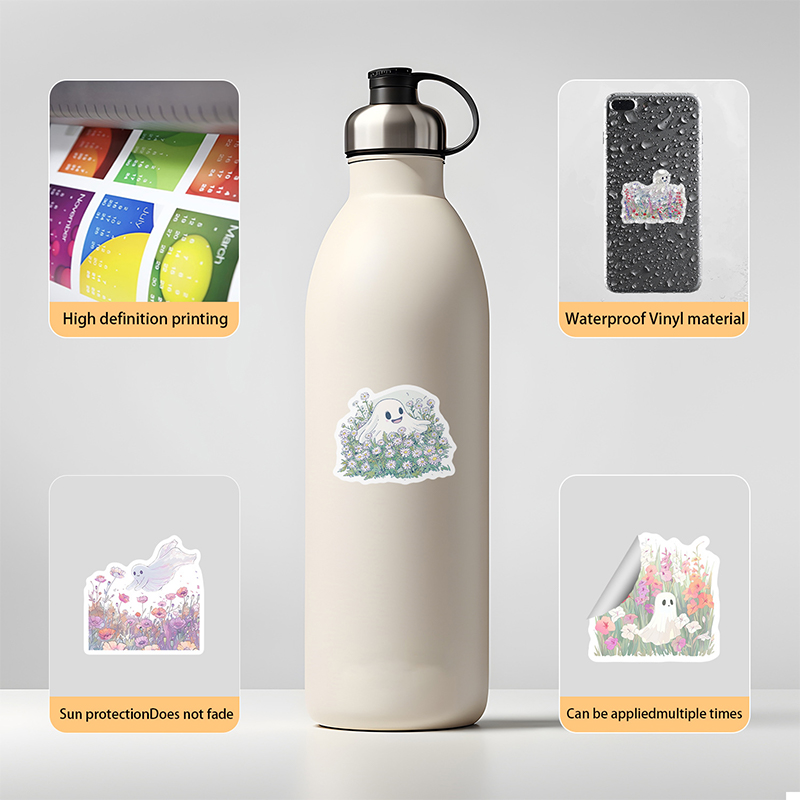 50PCS น่ารักสีขาว Ghost Graffi - Phone Accessories For Kids บทวิจารณ์และราคา