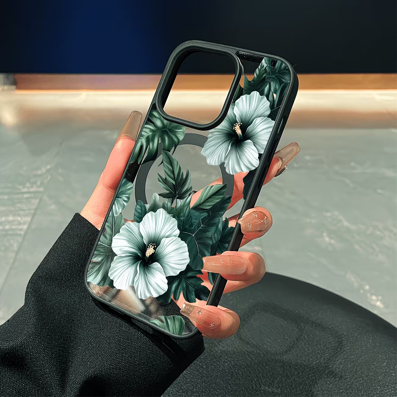เคสโทรศัพท์ลายดอกไม้สีเขียวสำห - Phone Accessories Magnetic บทวิจารณ์และราคา